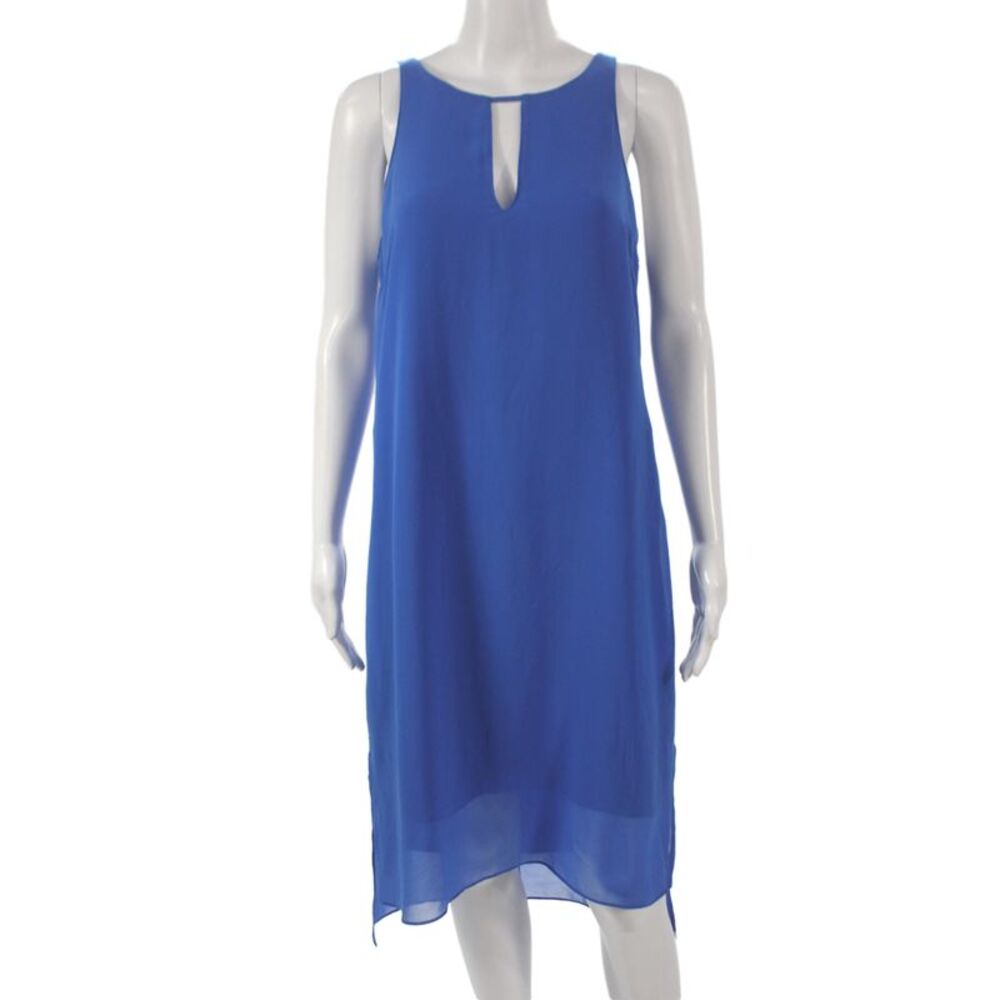 Trouve Women Shift Dress Blue Polyester Sleeveless Above Knee Size 8